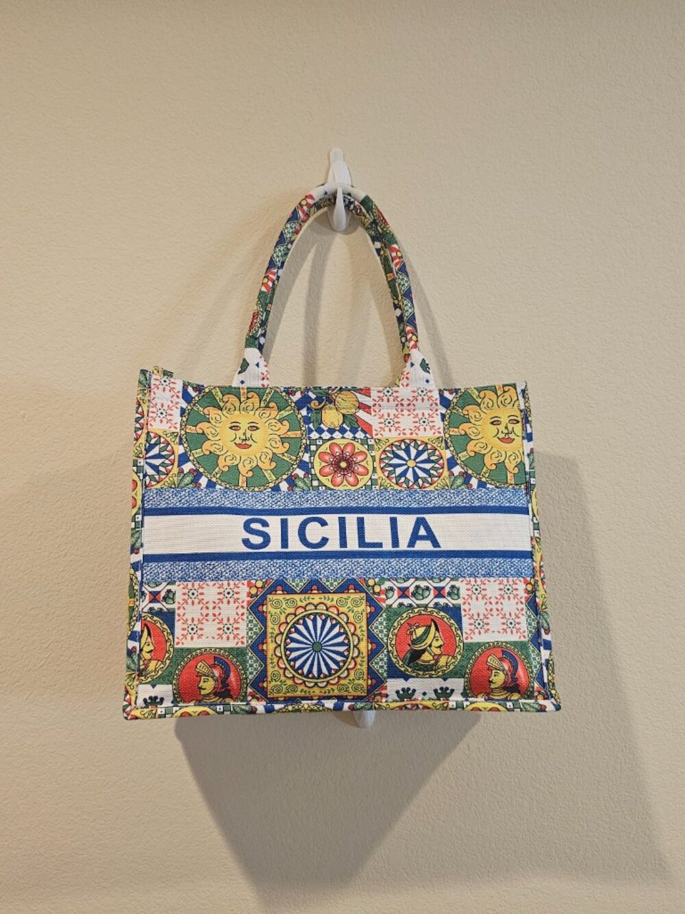 NWOT Sicily Tote Bag – Italian Souvenir / Travel Bag - Picture 2 of 6